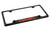 GMC Red Logo Black Coated Zinc Bottom Engraved License Plate Frame Holder