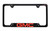 GMC Red Logo Black Coated Zinc Bottom Engraved License Plate Frame Holder