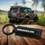 Jeep Brand Black Leather Keychain with Wrangler Logo