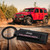 Jeep Brand Black Leather Keychain with UV Printed Jeep Rubicon Logo _ Red