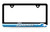 Black Plastic License Frame with 3D Bronco Script Emblem _  Blue Waves Design 