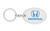 Honda UV Printed Oval Shaped White Leather Key Chain
