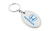 Honda UV Printed Oval Shaped White Leather Key Chain