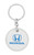 Honda UV Printed Round Shaped White Leather Key Chain