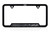 Black Plastic License Plate Frame with UV Printed Jeep Compass Logo_ Notch Bottom Frame