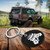 Black Round Leather Keychain with UV Printed Jeep Girl Graphics