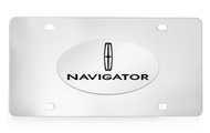 Lincoln Navigator Chrome Plated Solid Brass Emblem On a Stainless Steel Plate