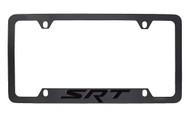 Dodge SRT Black Coated License Frame with Black SRT Imprint _ Notch Bottom Frame