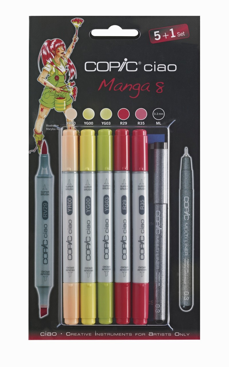 Copic Ciao Markers 5 + 1 - Manga 8 Set - Copic Shop