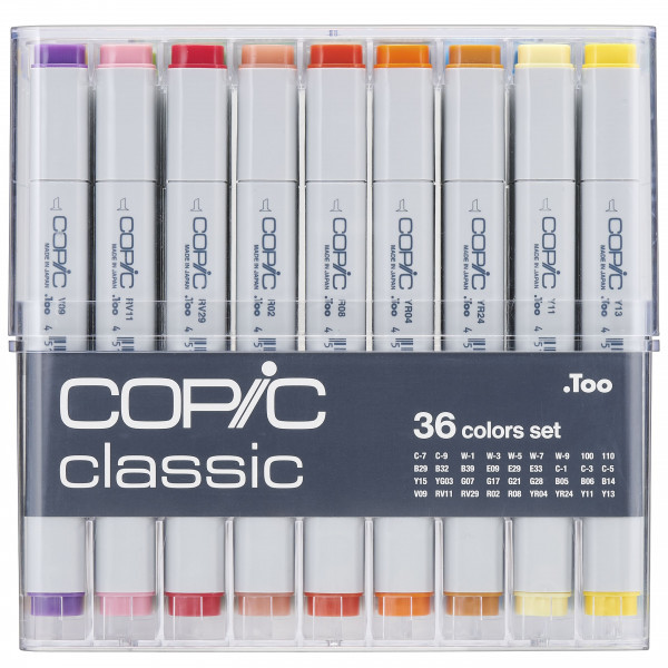 Copic Classic Markers Basic Colours 36 Pen Set Copic Shop