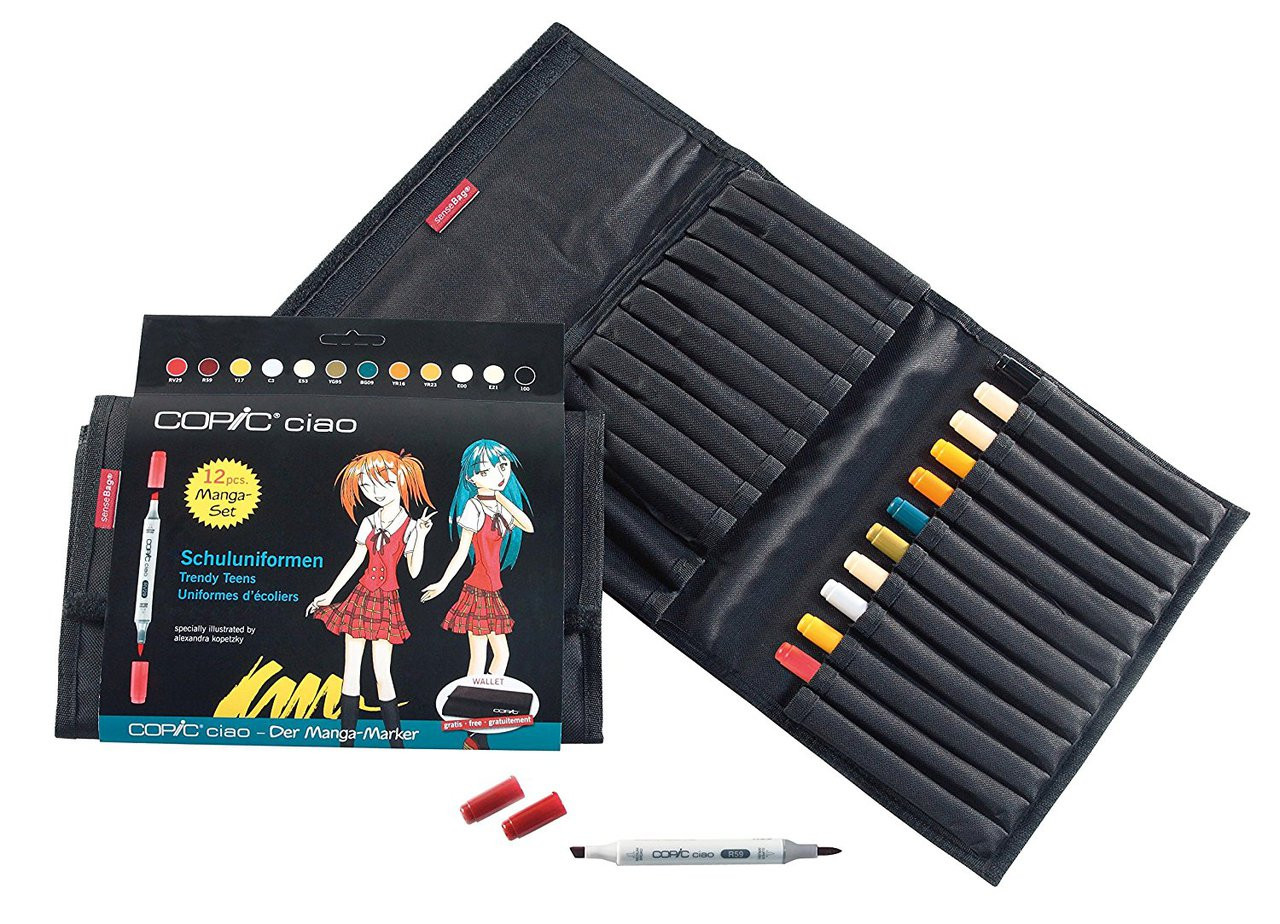 筆記具 copic ciao  copic wallet COPIC CIAO 12 PEN WALLET SET - SCHOOL UNIFORM - Copic Shop
