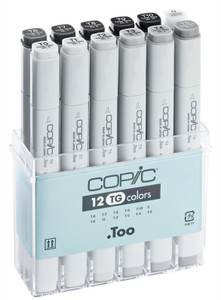 COPIC CLASSIC MARKER - 12 PEN - TONER GREY SET