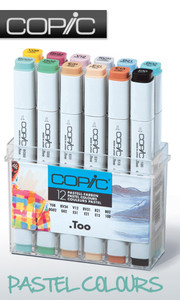 COPIC .TOO PRO MARKER - 12 PEN - PASTEL COLOURS SET COPIC .TOO PRO MARKER - 12 PEN - PASTEL COLOURS SET