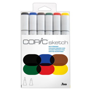 Copic Sketch Marker Set of 6 - Bold Primaries