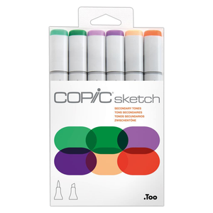 Copic Sketch Marker Set of 6 - Secondary Tones Copic Sketch Marker Set of 6 - Secondary Tones