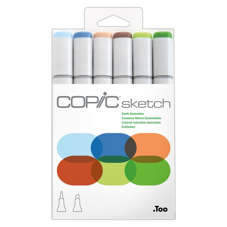 Copic Sketch Marker Set of 6 - Earth Essentials