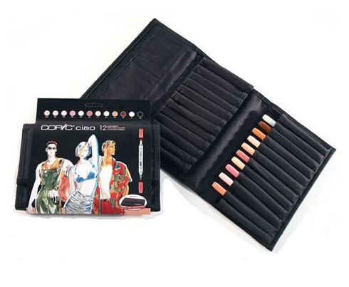 COPIC CIAO 12 PEN WALLET SET - SKIN TONES PORTRAIT COLOURS - Copic