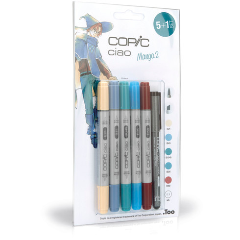 Pennarelli COPIC Ciao - 5+1 Set Manga 5 - 5 Pennarelli + 1 Multiliner  Nero 0