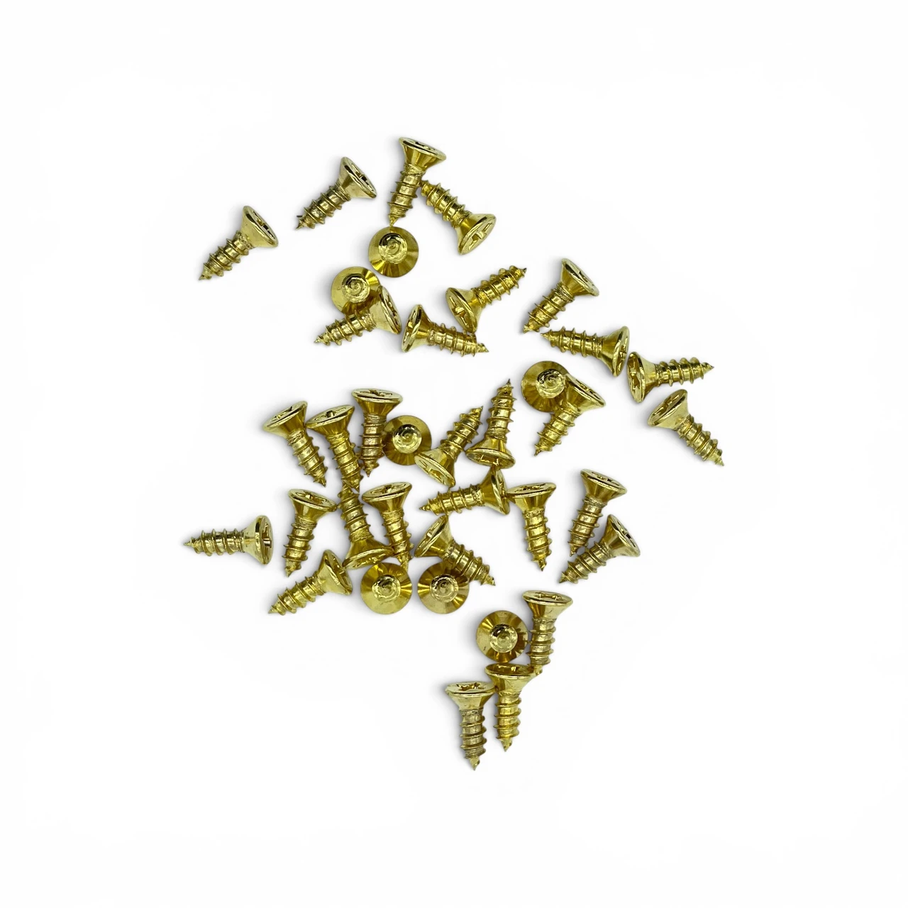#5 x 3/8 Flat Head, Brass Plated Wood Screw