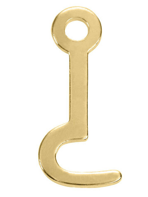 Brass Plated Box Hook 1-1/2 Inch with Screws Brass Plated Box Hook 1-1/2 Inch with Screws