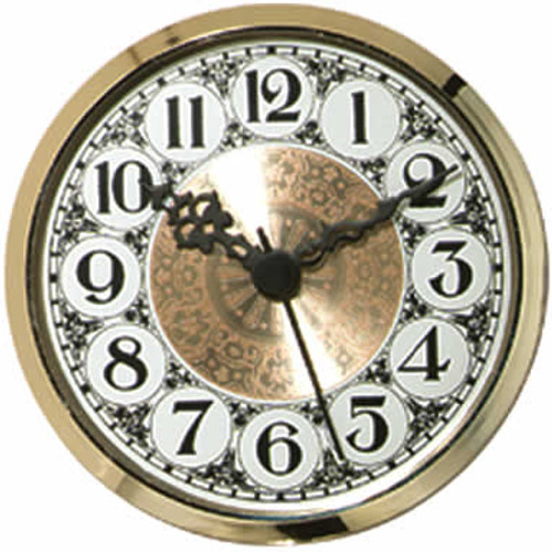 3-1/2 (90mm) White Fancy Arabic Clock Insert/Fit Up 3-1/2 (90mm) White Fancy Arabic Clock Insert/Fit Up