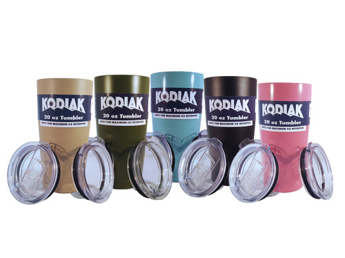 CLEARANCE - 20oz Kodiak Tundra Tumbler w/ 2 Lids - Powder Coated Stainless - FREE SHIPPING!