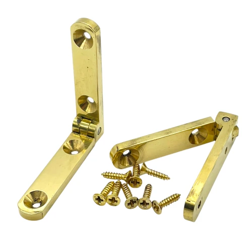 Solid Brass 1-9/16" Side Rail Hinges (Pair) with Screws