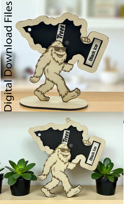Sasquatch Little Tree Holder Digital SVG Files – Laser Engraver & Cutter Templates, Hanging & Desktop Versions Sasquatch Little Tree Holder Digital SVG Files – Laser Engraver & Cutter Templates, Hanging & Desktop Versions