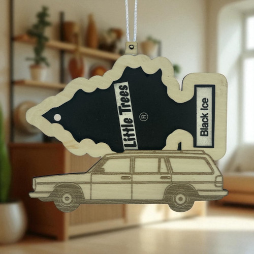 Station Wagon Air Freshener Holder Laser Cut Files, 3mm Plywood Pattern, Digital SVG DXF Template