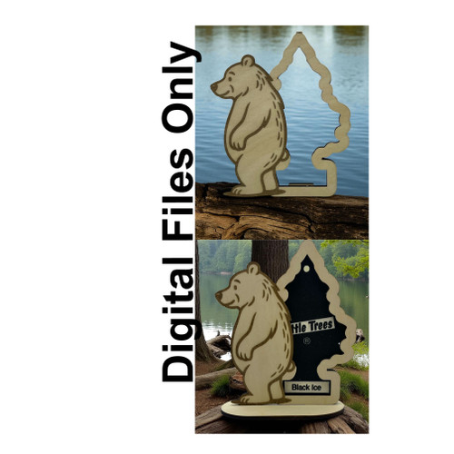 Digital Laser Cut Files – Little Tree Air Freshener Holder, Bear Scratching Tree