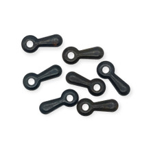 Black Plated Ridged Turn Button 1 Inch