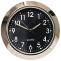 Black 1 7/16" (36mm) "Shower Proof" Miniature Quartz Clock Fit-ups