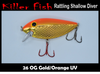 Killer Fish Rolling Shallow Diver 2.75" Body 2/5 OZ KS- CHOOSE YOUR COLOR!