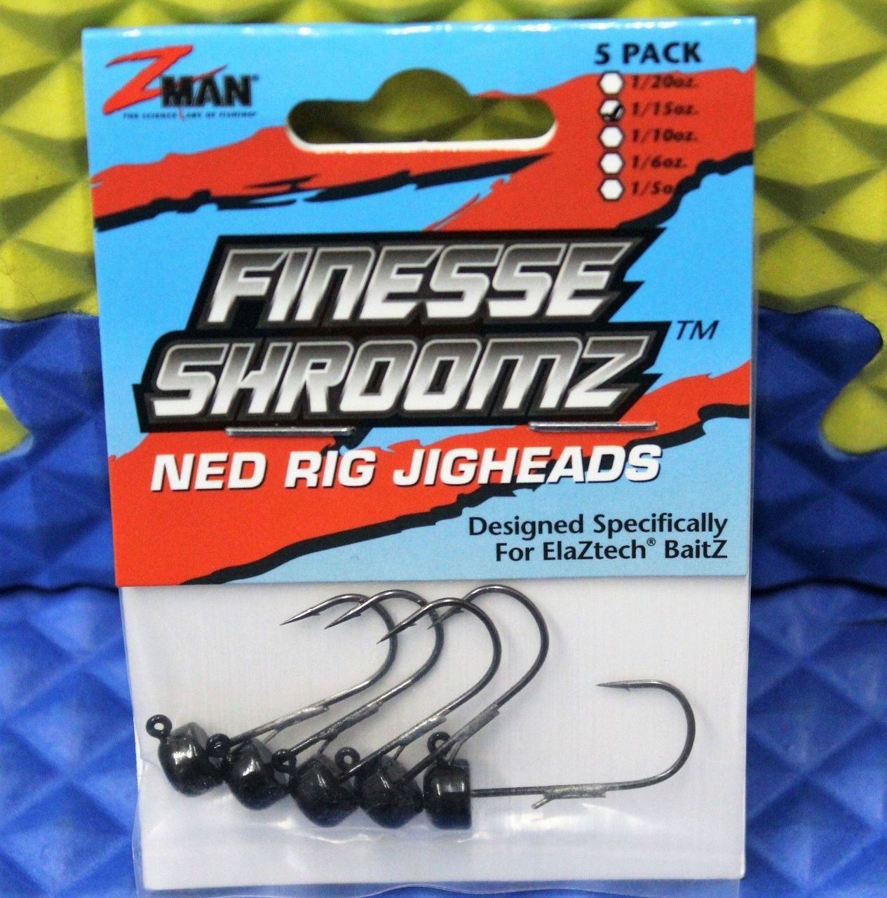 Z-MAN Finesse ShroomZ 1/15 oz Ned Rig Jig Heads 5 Pack FJH115-PK5