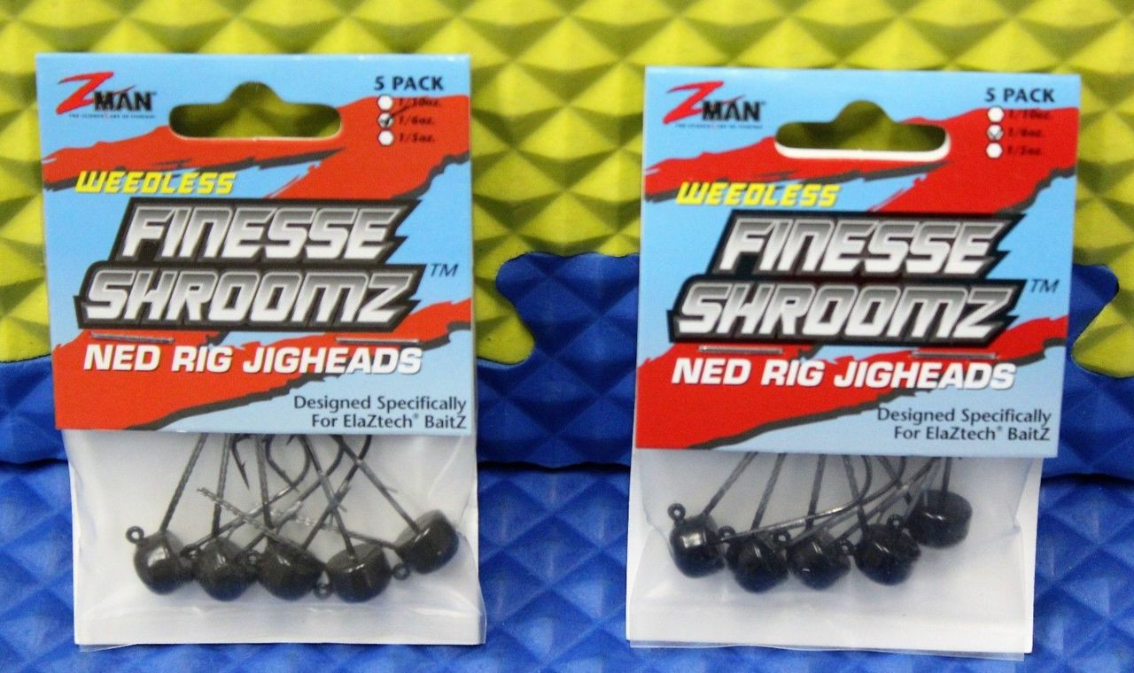 Z-MAN WEEDLESS Finesse ShroomZ 1/6 oz Ned Rig Jig Heads 5 Pack FJHW16-PK5  Series CHOOSE YOUR COLOR!