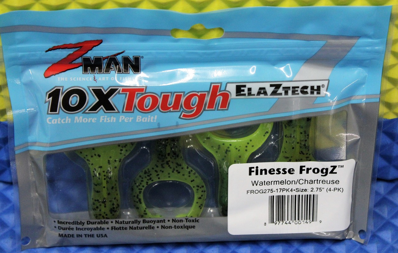 Z-MAN 10XTough ELAZTECH Finesse FrogZ Size 2.75" FROG275-PK4 Series 4-PK CHOOSE YOUR COLOR!
