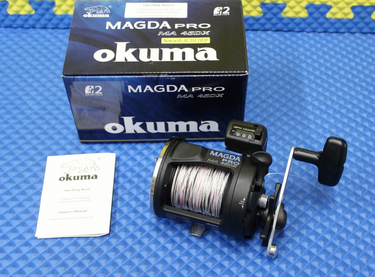 Okuma Magda Pro MA 45DX Reel Pre-Spooled With Lead Core, Backing And Leader  CHOOSE NUMBER OF COLORS!