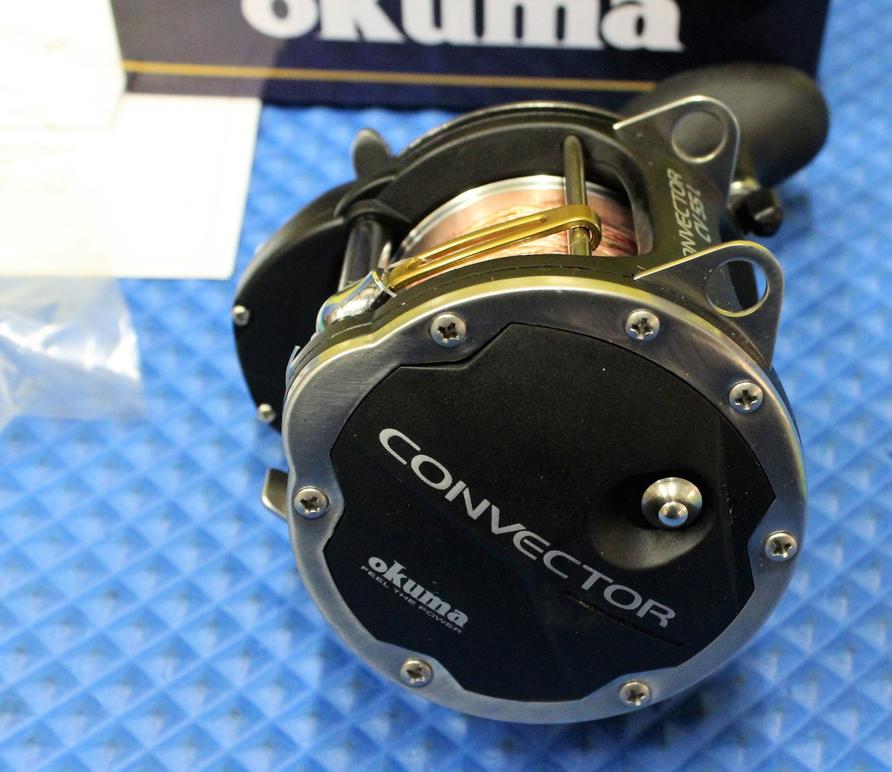 Okuma Convector Levelwind Reel CV 55L Prespooled With 45# Copper, 25# Solar Green Backing, 50 Feet 20# Leader CHOOSE YOUR COPPER LENGTH
