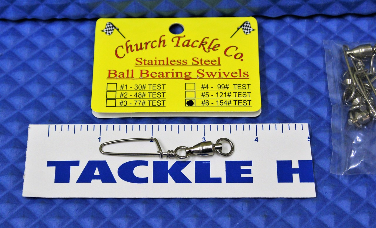 Church Tackle Co. Stainless Steel Ball Bearing Swivels 5 Pack CHOOSE YOUR SIZE!