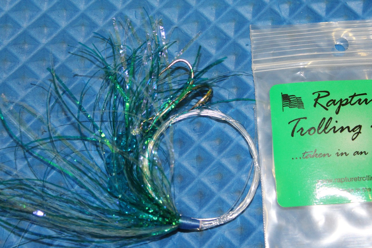 Rapture Trolling Flies With Leader, Beads And 2x Strong 1/0 Treble Hook  CHOOSE YOUR COLOR!