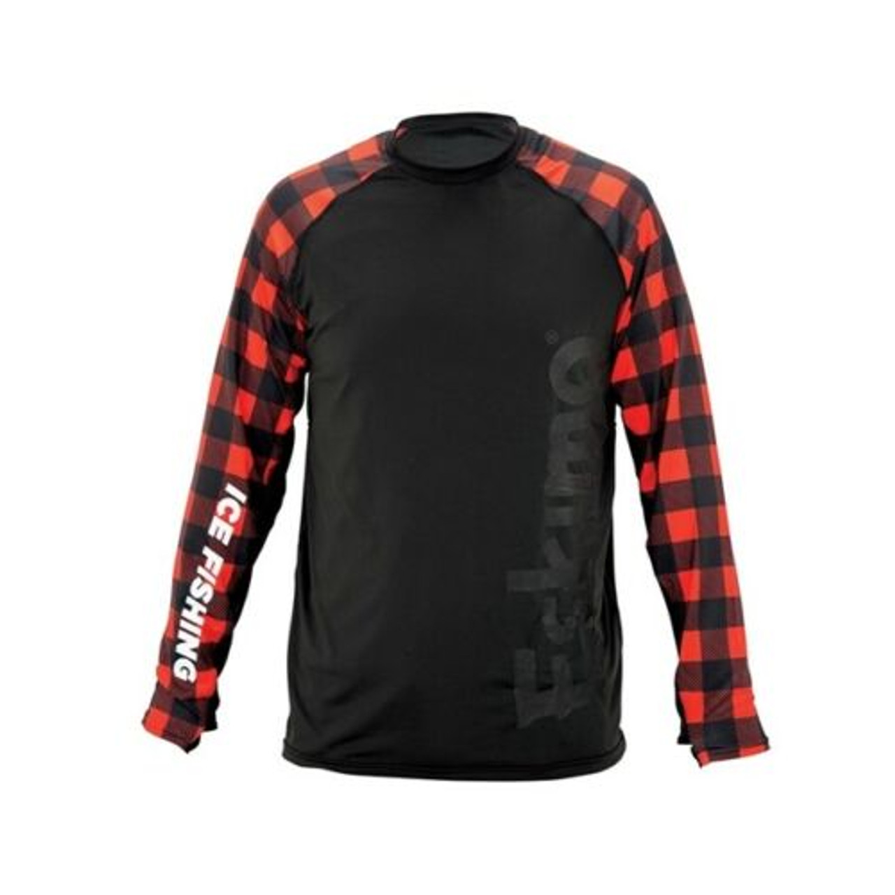 ESKIMO Performance Wicking Long Sleeve Tee Polyester/Spandex Blend/Jersy Knit Red and Black Buffalo Plaid CHOOSE YOUR SIZE!!