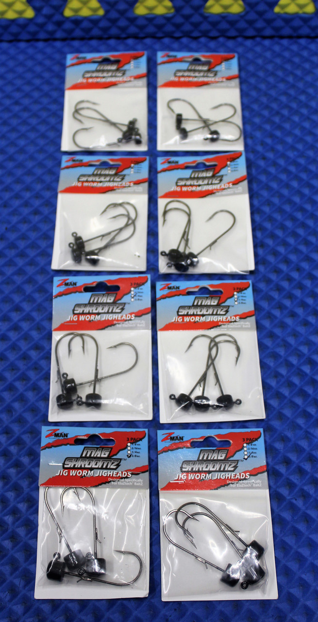 Z-MAN Mag ShroomZ Jig Worm Jigheads Series 3-Pack CHOOSE YOUR COLOR & WEIGHT!