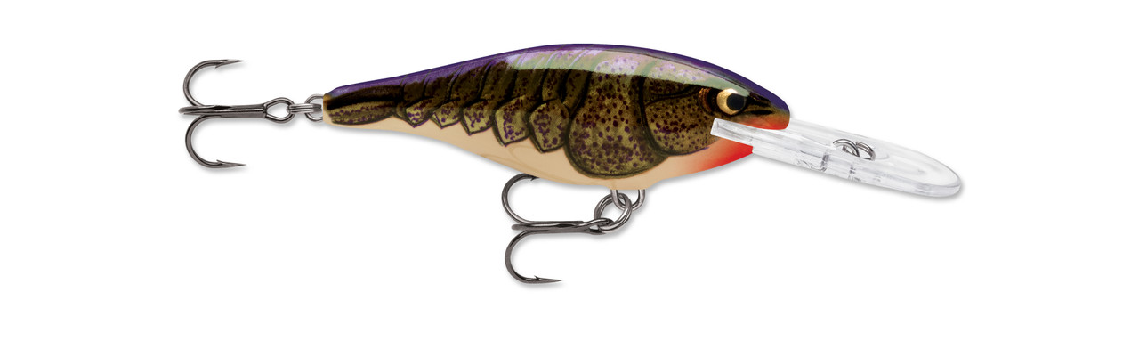 VMC Black Nickel Hooks Rapala Shad Rap 07 Crawdad - Balsa Wood