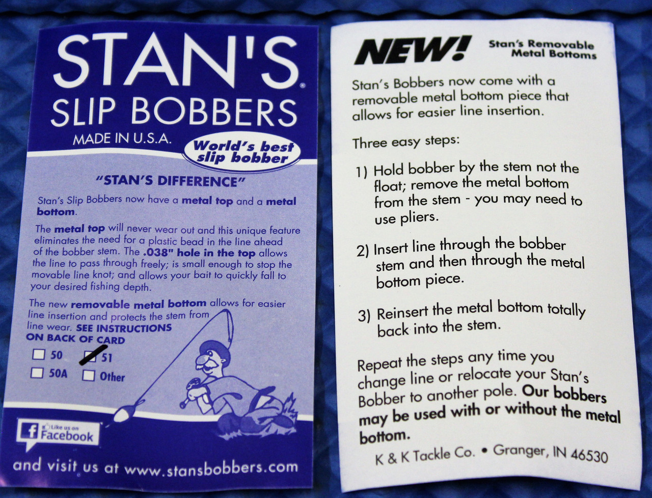 Stan's Slip Bobbers With Removable Metal Bottom Size 51 Weighted CHOOSE  YOUR COLOR!