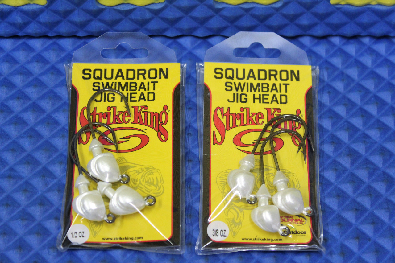 Strike King Squadron Swimbait Jig Head SSH-844 Pearl 3Pk CHOOSE YOUR WEIGHT!
