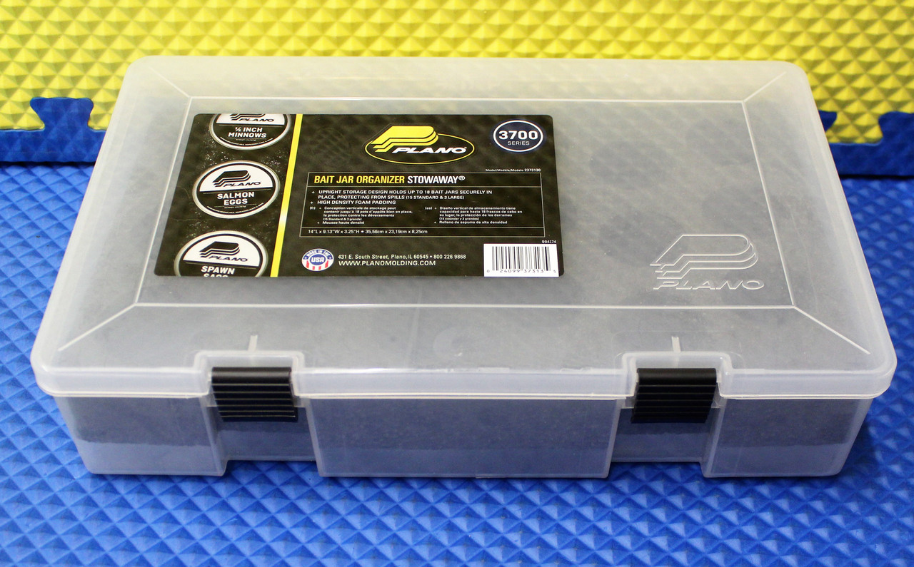 PLANO 3700 Series Prolatch Bait Jar Organizer StowAway Storage Box Clear  Model 2373130
