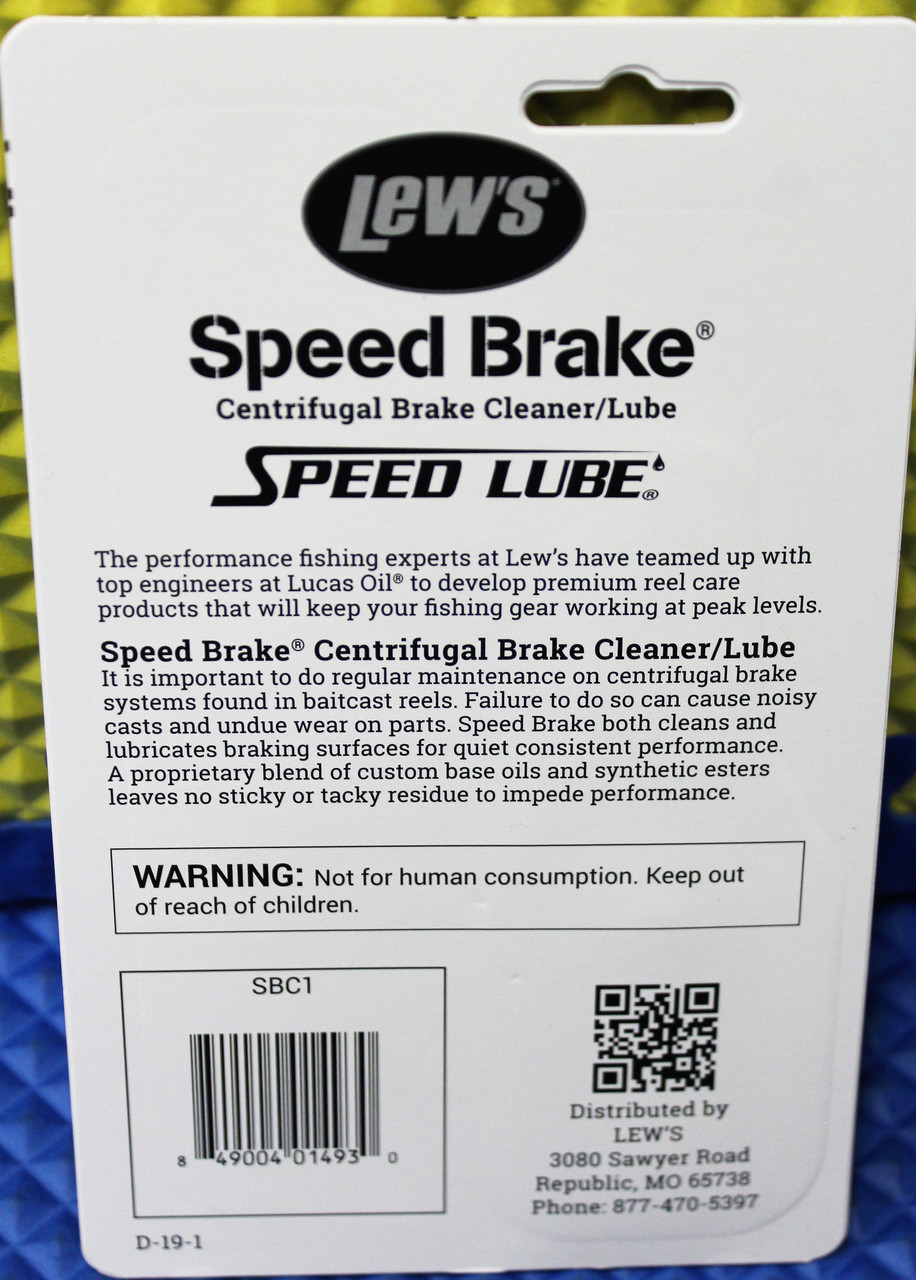 Lew's Speed Brake Centrifugal Brake Cleaner/Lube For Baitcast Reels SBC1