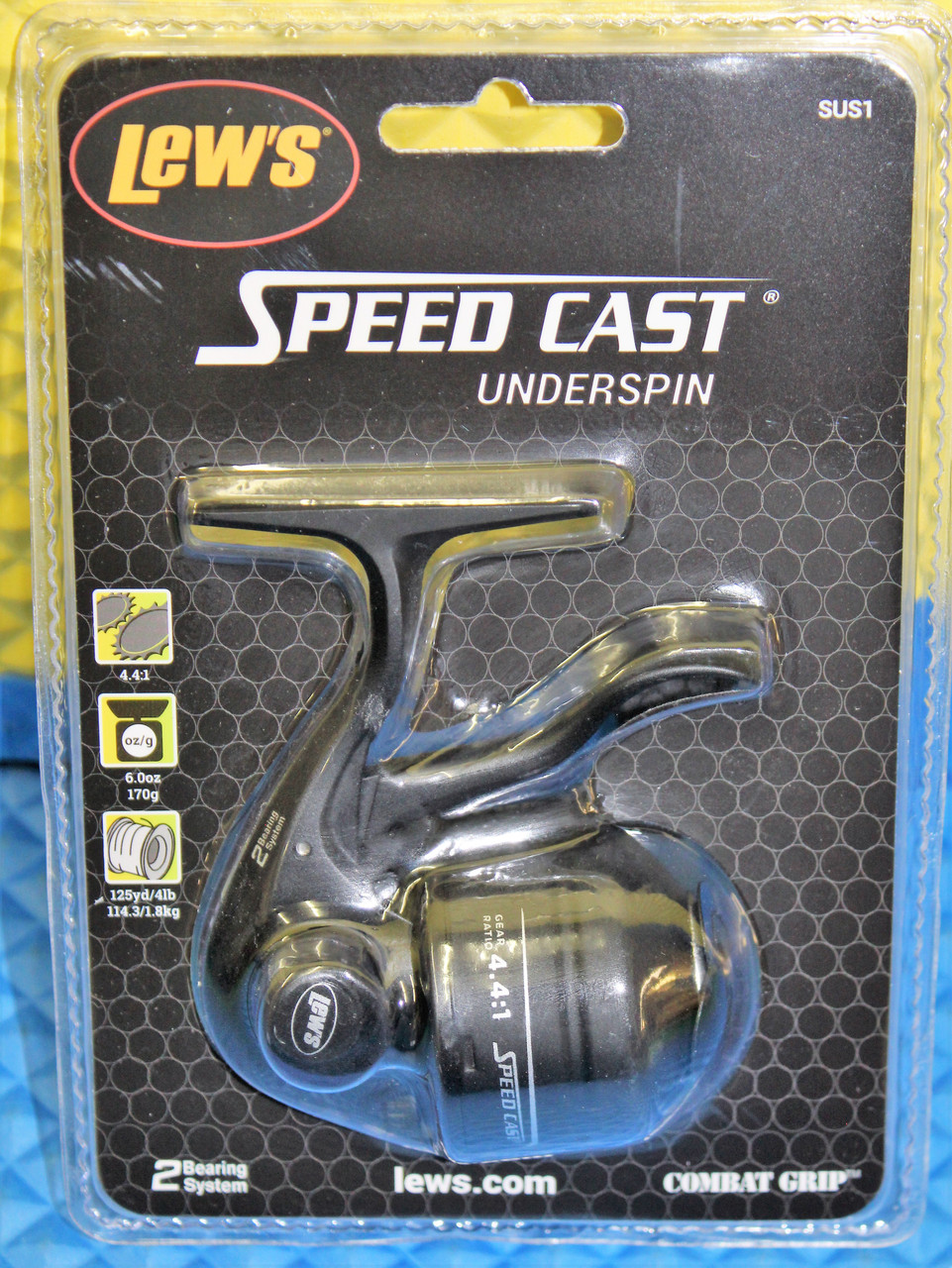 Lew's Speed Cast Underspin Reel Combat Grip SUS1C Clam Pack