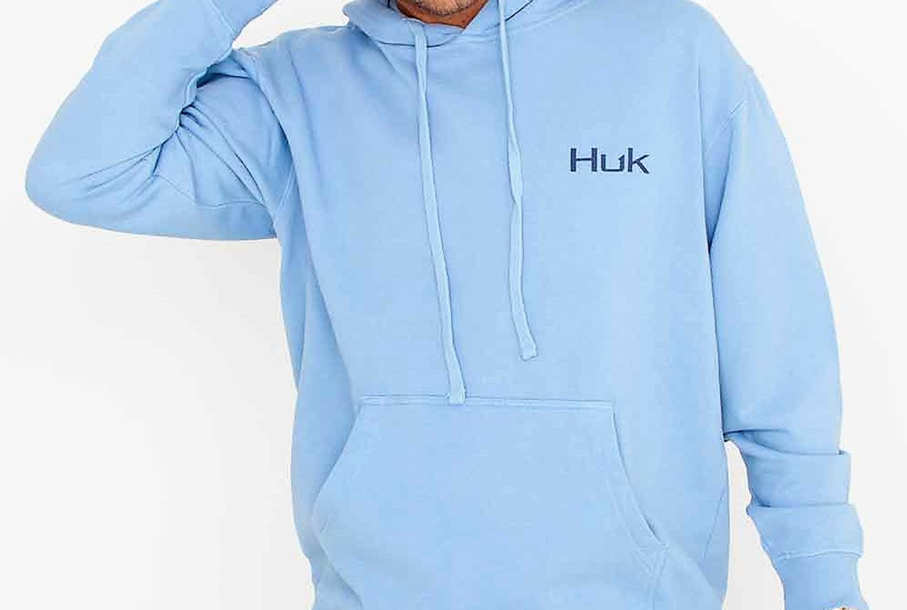 HUK Men's Bass Hoodie Long Sleeve Dusk Blue H1300065-469 CHOOSE YOUR SIZE !