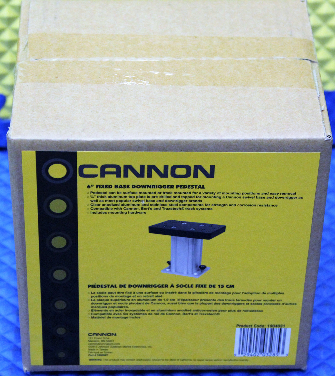 Cannon Downrigger Accessories 6" Aluminum Fixed Base Downrigger Pedestal 1904031